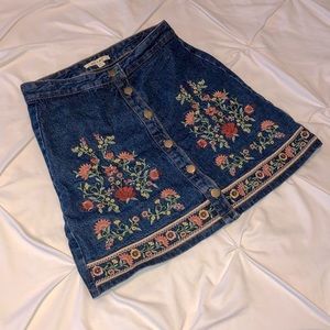 Jean skirt, spring outfit!🌸